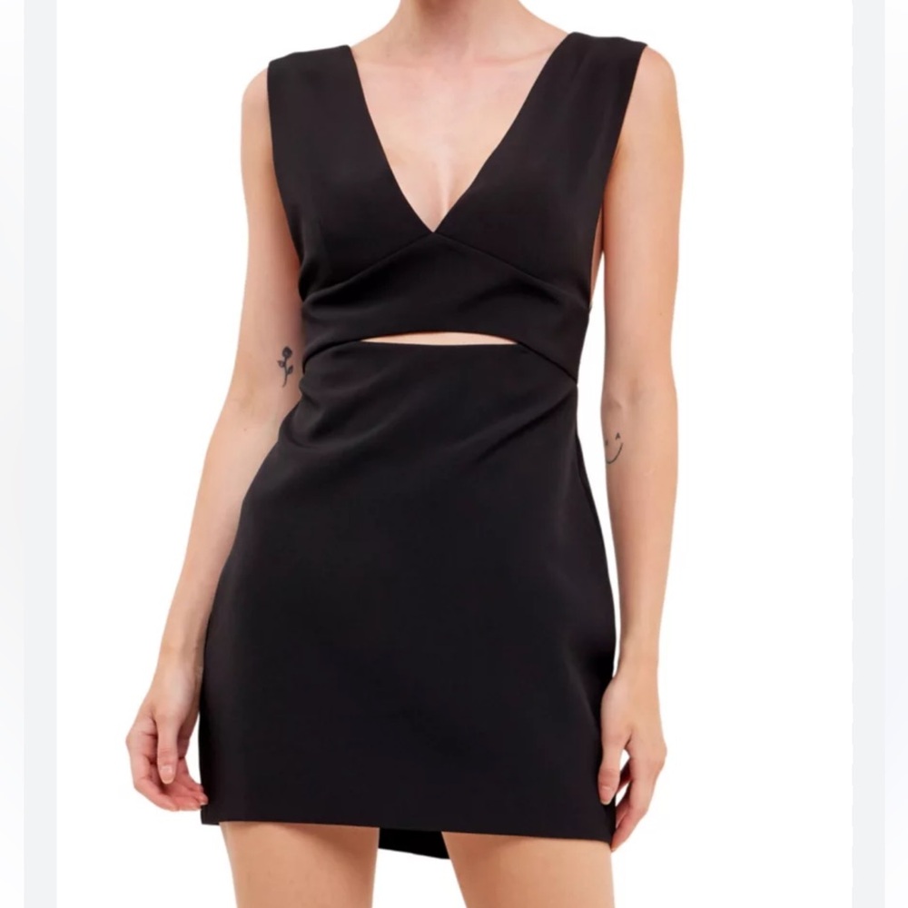 Endless Rose V-neckline Cut-out Detail Mini Dress